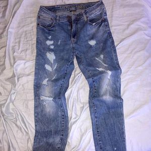 Blue torn jeans